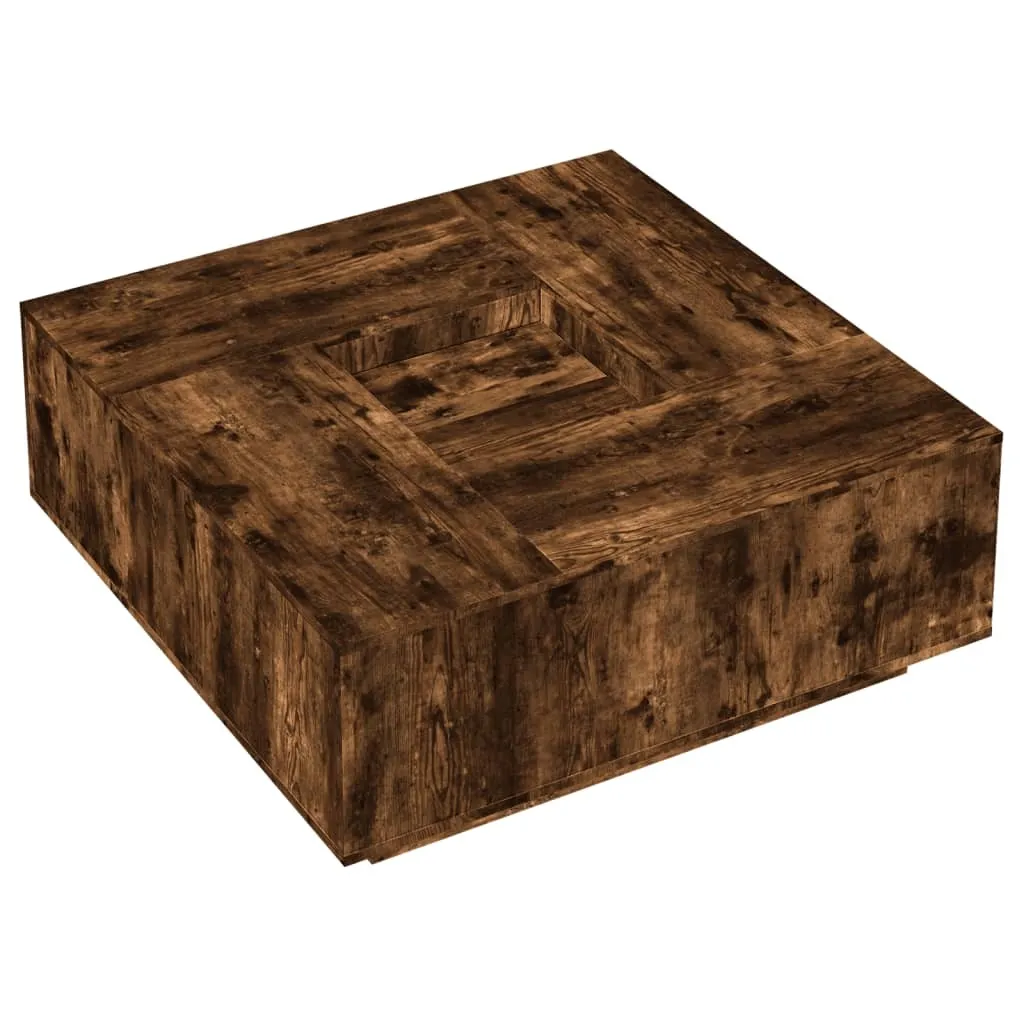 vidaXL Coffee Table Smoked Oak 100x100x40 cm Engineered Wood