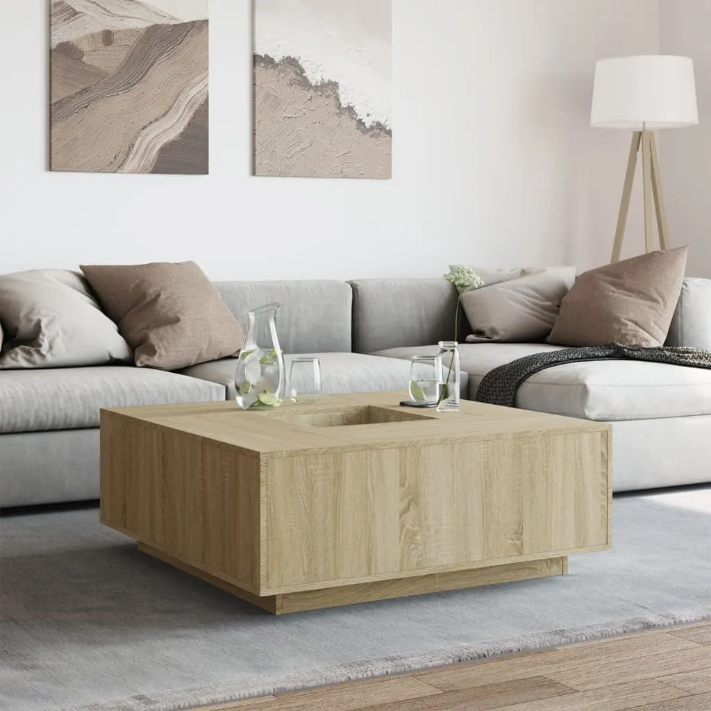 vidaXL Coffee Table Sonoma Oak 100x100x40 cm Engineered Wood