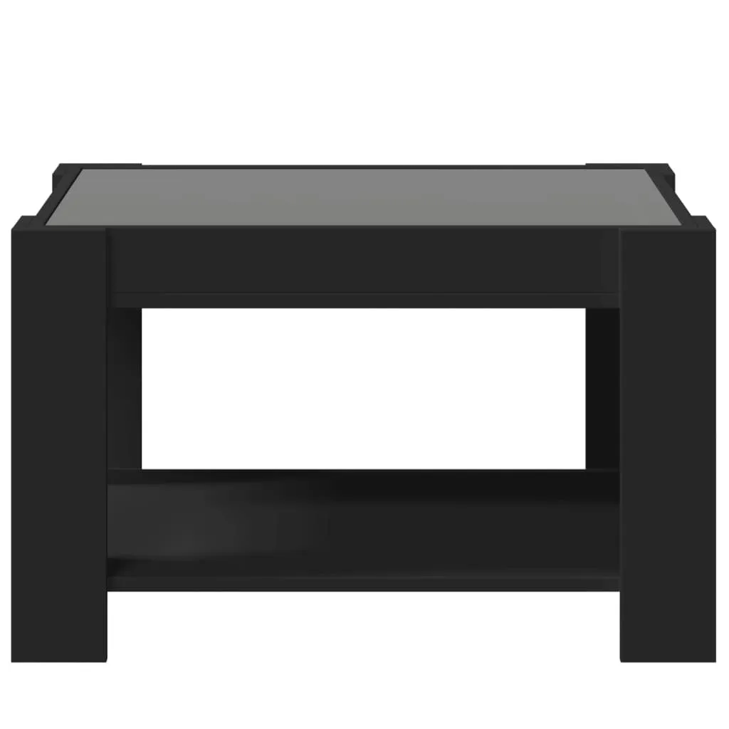 vidaXL Coffee Table with LED Black 73x53x45 cm Engineered Wood