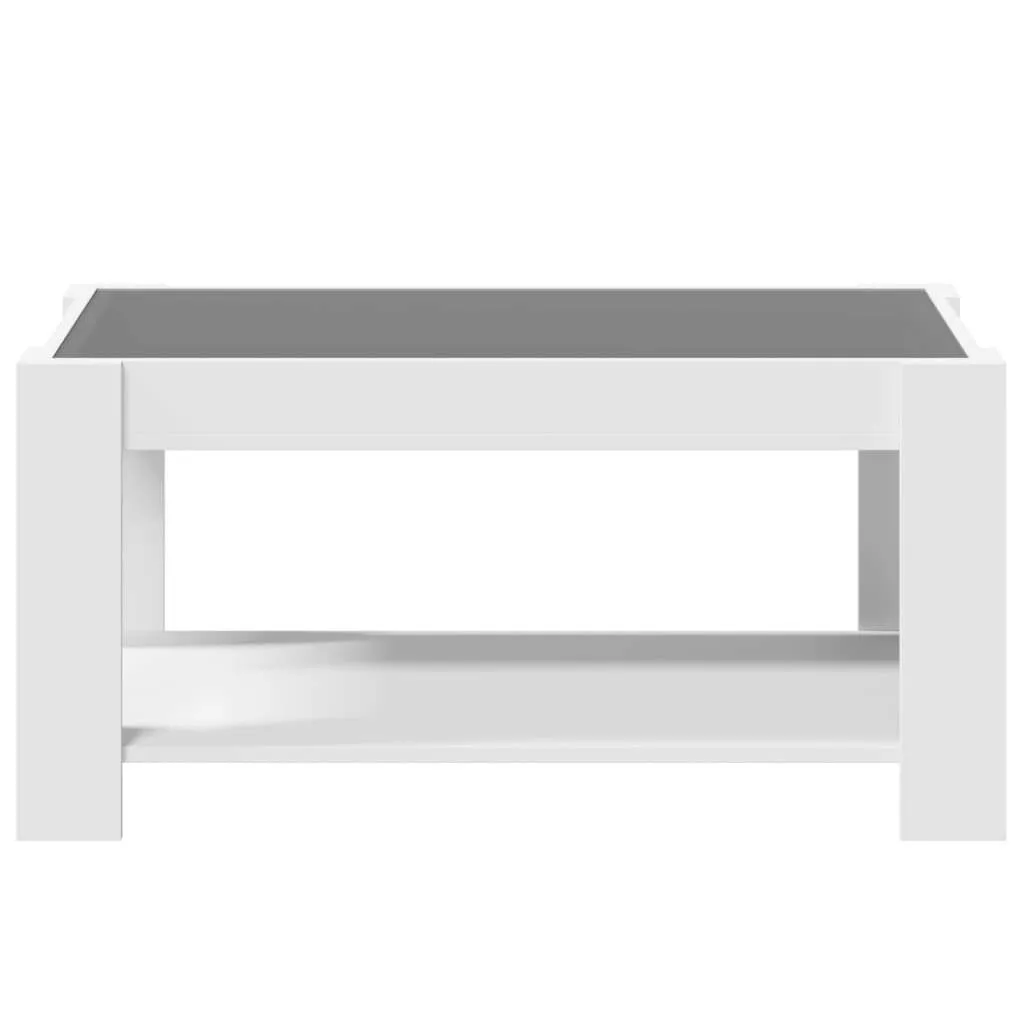 vidaXL Coffee Table with LED White 93x53x45 cm Engineered Wood