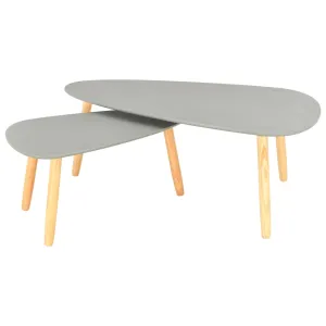 vidaXL Coffee Tables 2 pcs Grey Solid Pinewood